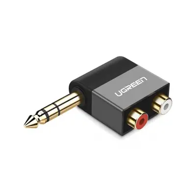 Ugreen AV147 adapter 6.35mm / 2x RCA, fekete (40846)