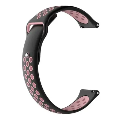 BStrap Silicone Sport remienok na Garmin Venu 2 Plus, black/pink (SXI001C0209)