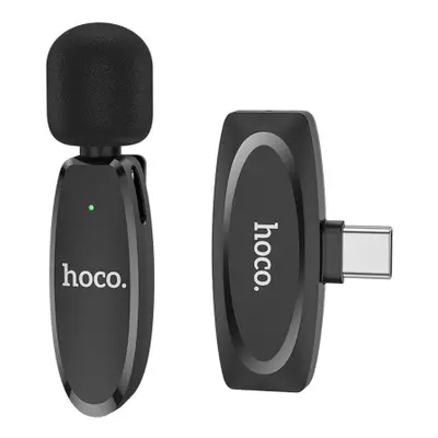 HOCO L15 vezeték nélküli lavalier mikrofón USB-C, fekete