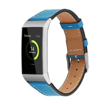 BStrap Leather Italy (Large) szíj Fitbit Charge 3 / 4, blue (SFI006C10)