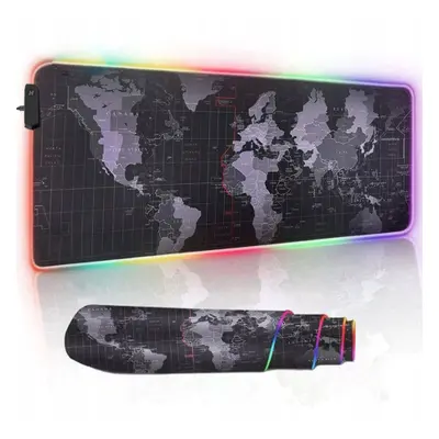 MG World Map RGB gamer egérpad 80 x 30 cm, fekete