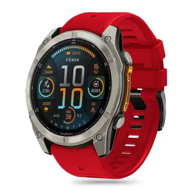 Tech-Protect Silicone Line szíj Garmin Fenix 5 / 6 / 6 Pro / 7 / 8 47mm / E, red