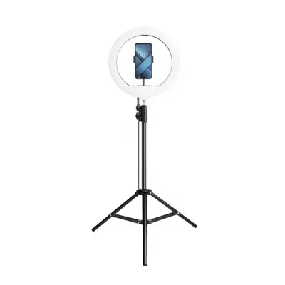 MG Selfie Ring Fill szelfi lámpa, LED körfény 13'' + állvány, fekete (P8573)