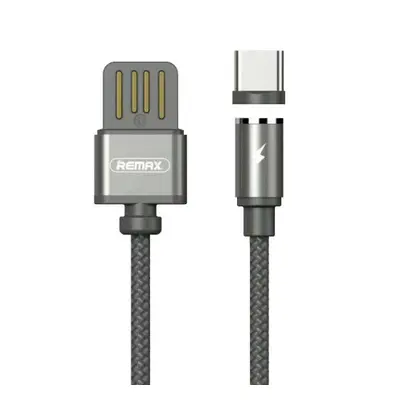 Remax Gravity RC-095a mágneses USB / USB Type C kábel LED lámpa 1M 2.1A Fekete