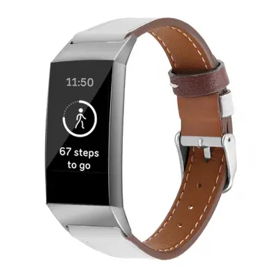 BStrap Leather Italy (Large) szíj Fitbit Charge 3 / 4, white (SFI006C07)