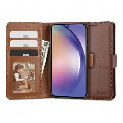 Tech-Protect Wallet könyv tok Samsung Galaxy A54 5G, barna