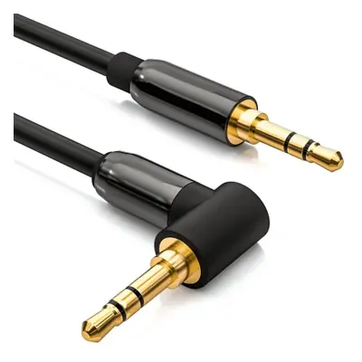 MG Angled audio kábel 3.5mm mini jack M/M 3m, fekete