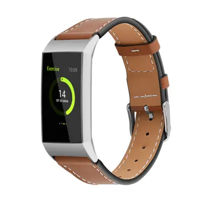 BStrap Leather Italy (Small) szíj Fitbit Charge 3 / 4, Coffee (SFI006C03)