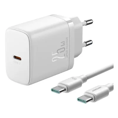 Joyroom JR-TCF11 hálózati töltő adapter USB-C 25W + kábel USB-C 1m, fehér