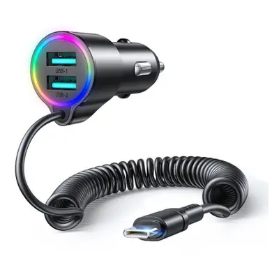 Joyroom JR-CL24 autós töltő 17W + USB-C kábel 1.5m, fekete (JR-CL24)