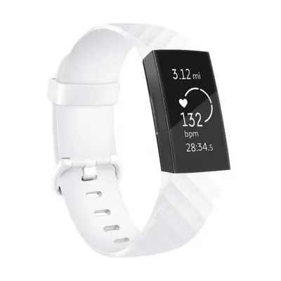 BStrap Silicone Diamond (Small) szíj Fitbit Charge 3 / 4, white (SFI008C02)