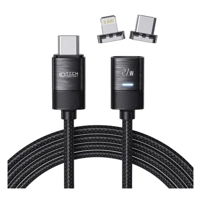 Tech-Protect Ultraboost mágneses kábel USB-C - USB-C / Lightning 27W 3A 2m, fekete