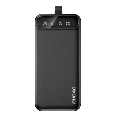 Dudao K8s+ Power Bank 30000mAh 2x USB + LED lámpa, fekete (K8s+ black)