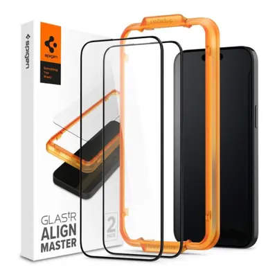 Spigen Glas.Tr Full Cover 2x üvegfólia iPhone 15 Pro Max, fekete (AGL06875)