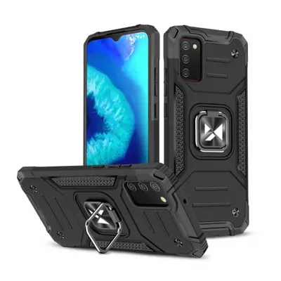 MG Ring Armor műanyag tok Samsung Galaxy A03s, fekete