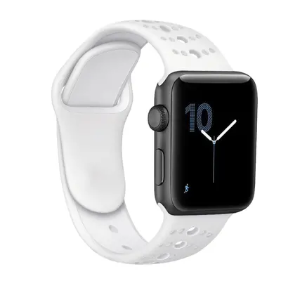 BStrap Silicone Sport szíj Apple Watch 38/40/41mm, White (SAP007C07)