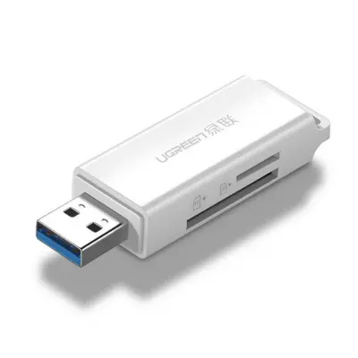 Ugreen CM104 USB kártyaolvasó SD / microSD, fehér (40753)