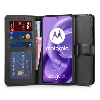 Tech-Protect Wallet bőr könyvtok Motorola Edge 30 Neo, fekete