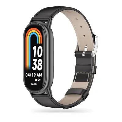 Tech-Protect Leatherfit szíj Xiaomi Smart Band 8 / 9, black