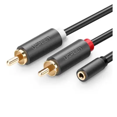 Ugreen AV102 audio kábel 3.5mm mini jack / 2RCA F/M 25cm, szürke (AV102 10561)