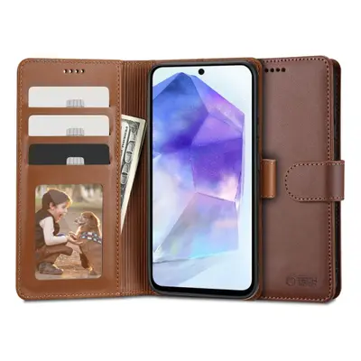 Tech-Protect Wallet könyv tok Samsung Galaxy A55 5G, barna