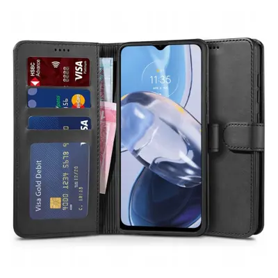 Tech-Protect Wallet könyv tok Motorola Moto E22 / E22i, fekete