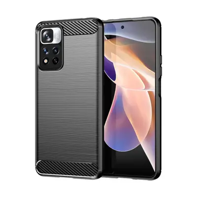 MG Carbon Case Flexible szilikon tok Xiaomi Poco X4 NFC, fekete