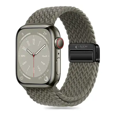 Tech-Protect Nylon Mag szíj Apple Watch 42/44/45/49mm, olive grey