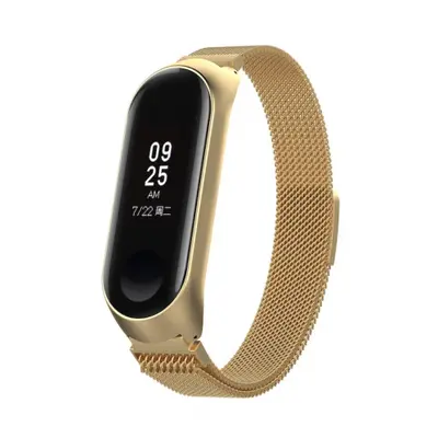 BStrap Milanese (Small) szíj Xiaomi Mi Band 3/4, gold (SXI005C09)