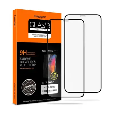 Spigen Full Cover Tr Slim 2-pack üvegfólia iPhone 11 Pro / XS / X, fekete (057GL23120)