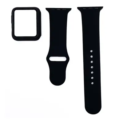 BStrap Silicone szíj tokkal Apple Watch 42mm, black (SAP012C09)