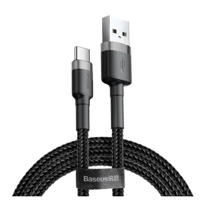 Baseus Cafule kábel USB / USB-C QC 3.0 2A 3m, fekete/szürke (CATKLF-UG1)