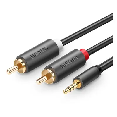 Ugreen AV102 audio kábel 3.5mm mini jack / 2RCA 1.5m, fekete (AV102)