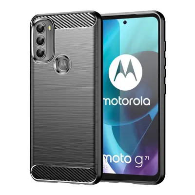 MG Carbon Case Flexible szilikon tok Motorola Moto G71 5G, fekete