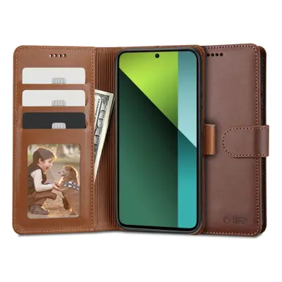 Tech-Protect Wallet könyv tok Xiaomi Redmi Note 13 Pro 5G / Poco X6 5G, barna