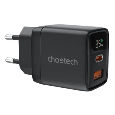 Choetech PD6052 GaN hálózati töltő USB / USB-C 35W, fekete