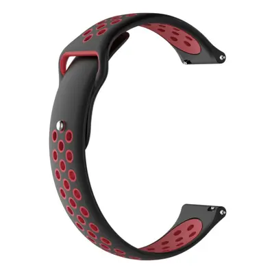 BStrap Silicone Sport remienok na Garmin Venu 2 Plus, black/red (SXI001C0309)