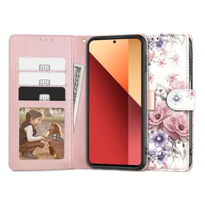 Tech-Protect Wallet könyv tok Xiaomi Redmi Note 13 Pro 4G, blossom flower