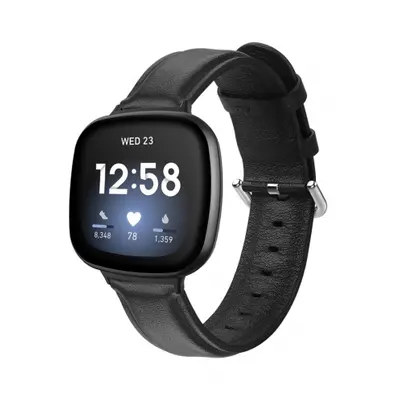 BStrap Leather Lux szíj Fitbit Versa 3, black (SFI012C01)