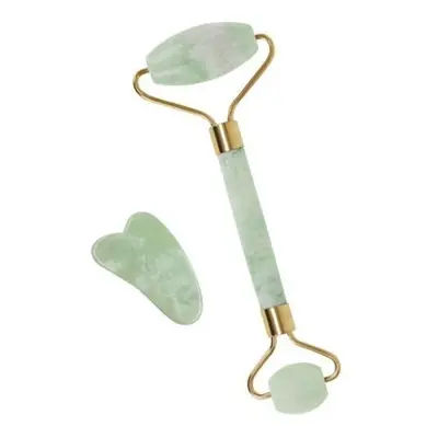 MG Jade Roller masszázs henger arcra + Gua Sha, zöld