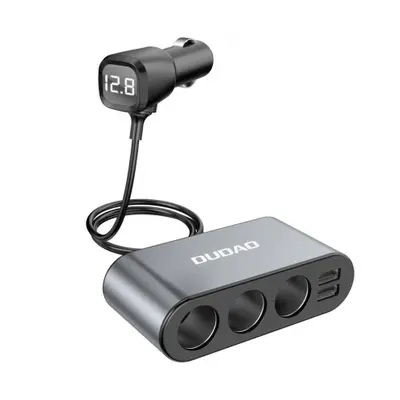 Dudao R1Pro autós töltő 2x USB / 3x Splitter, fekete (R1Pro black)