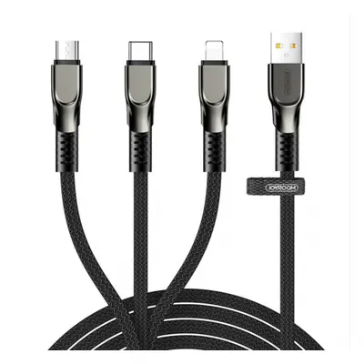 Joyroom 3in1 kábel USB - Lightning / microUSB / USB-C 3.5A 1.3m, fekete (S-1335K4)