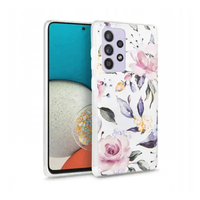 Tech-Protect Floral szilikon tok Samsung Galaxy A53 5G, fehér