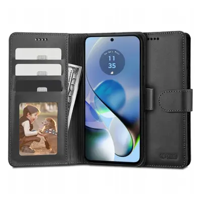 Tech-Protect Wallet könyv tok Motorola Moto G54 5G, fekete