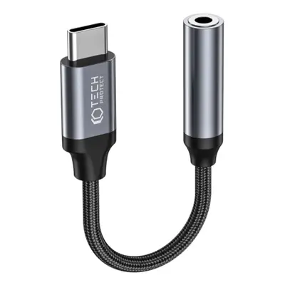 Tech-Protect Ultraboost adapter USB-C / 3.5mm mini jack, fekete