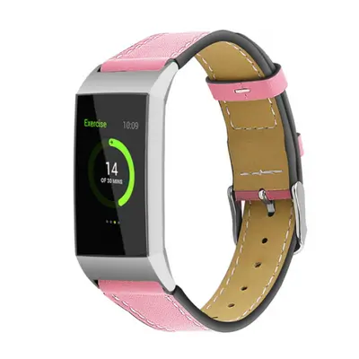 BStrap Leather Italy (Large) szíj Fitbit Charge 3 / 4, pink (SFI006C09)