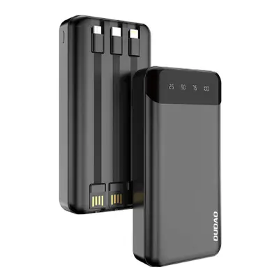 Dudao K6Pro+ Power Bank 20000mAh 2x USB + kábel USB-C / Lightning / Micro USB, fekete (Dudao K6P