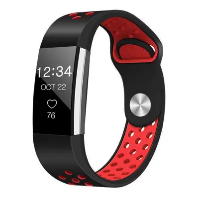 BStrap Silicone Sport (Small) szíj Fitbit Charge 2, black/red (SFI003C07)