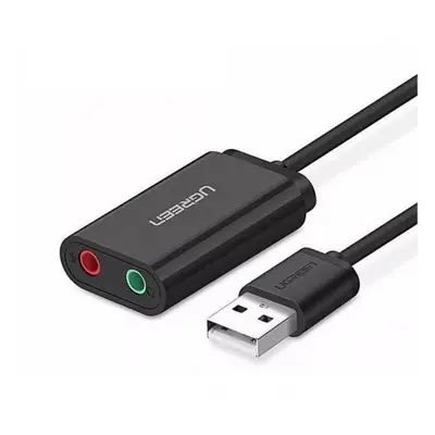 Ugreen US205 USB external hangártya 15cm, fekete (30724)