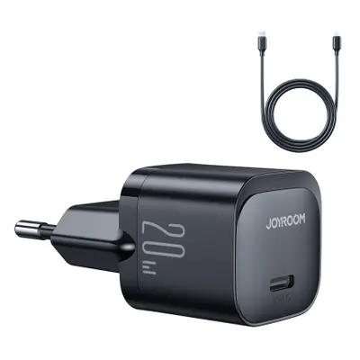 Joyroom JR-TCF02 hálózati töltő 20W + kábel USB-C / Lightning, fekete